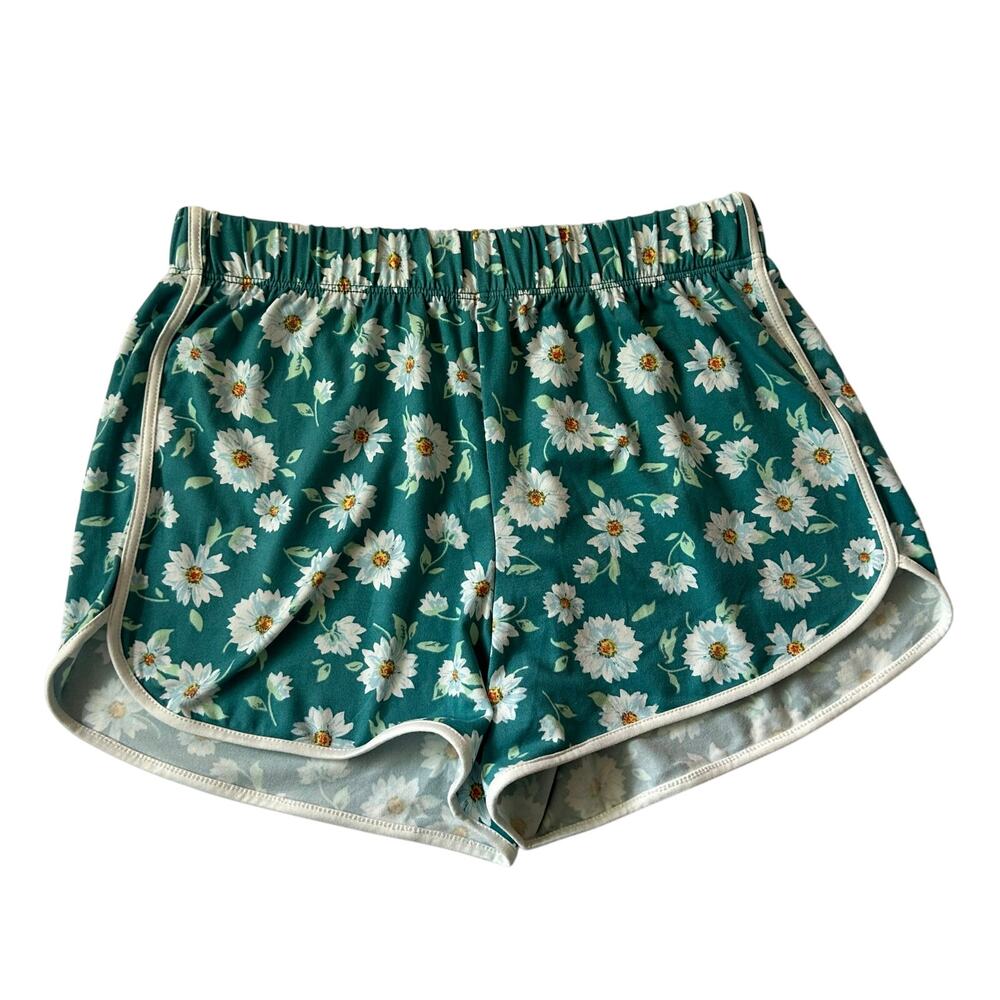 Love, Glam Girl Floral Elastic Waist Pull-On Knit Shorts L Large NWOT